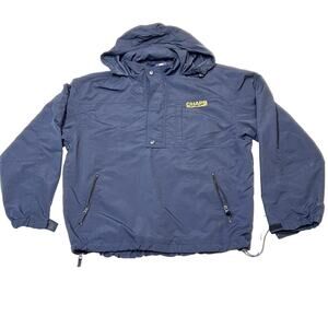 Vintage Chaps Ralph Lauren Windbreaker Jacket Men XL Nylon Quarter Zip Hooded